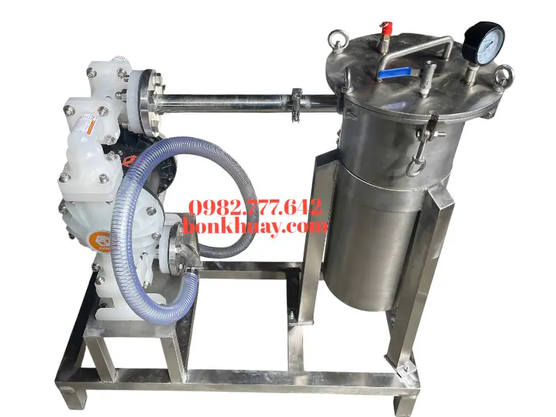 Bộ lọc sơn dầu inox 304 công nghiệp dùng lọc cặn và tạp chất trong sơn trước khi đóng gói.