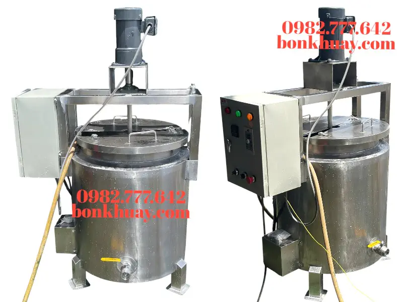 Bồn khuấy gia nhiệt cánh đảo syrup inox SUS304 gia nhiệt và khuấy syrup, nước đường, siro đồng đều, chống cháy khét