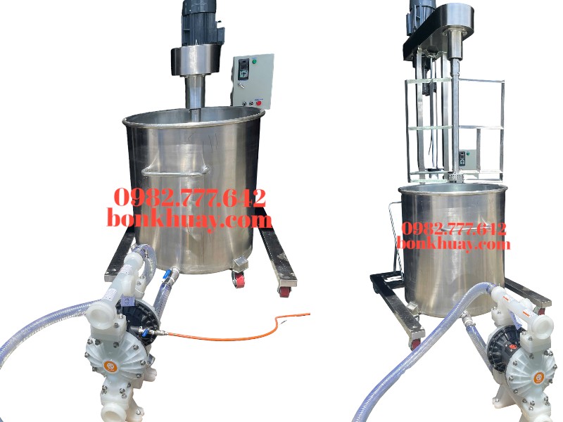 M&aacute;y khuấy đồng h&oacute;a c&aacute;nh qu&eacute;t mật ong bơm ch&acirc;n kh&ocirc;ng gia nhiệt inox 304, gia c&ocirc;ng theo y&ecirc;u cầu.