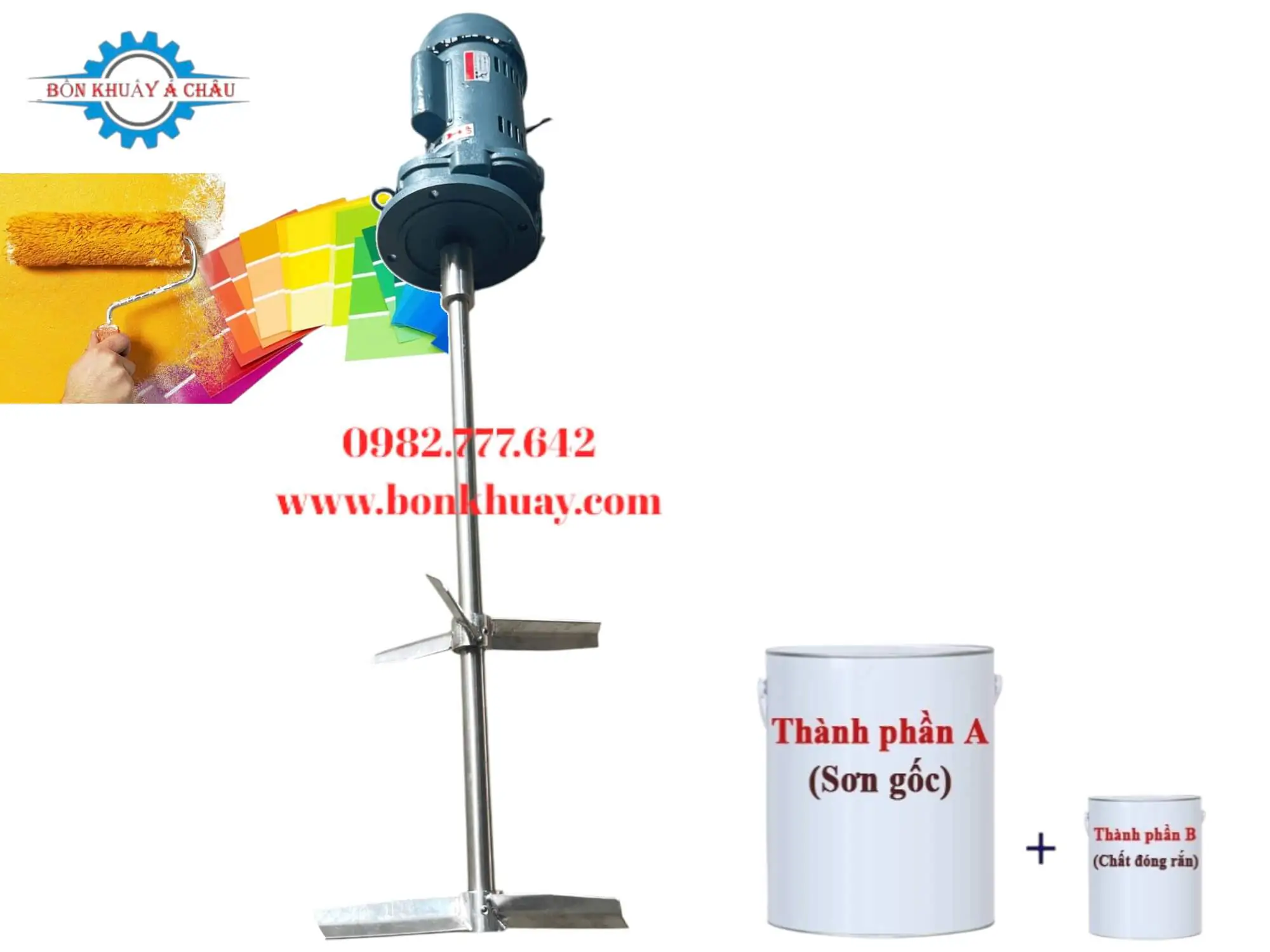 M&aacute;y khuấy sơn 2 th&agrave;nh phần